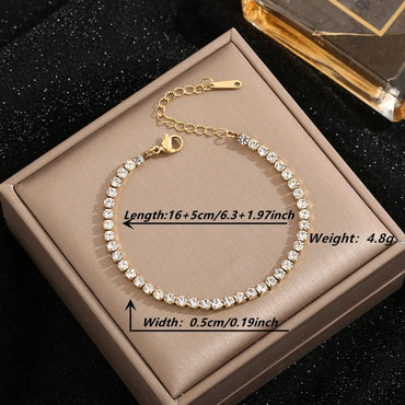 Elegant Solid Color Stainless Steel Plating 18k Gold Plated Bracelets