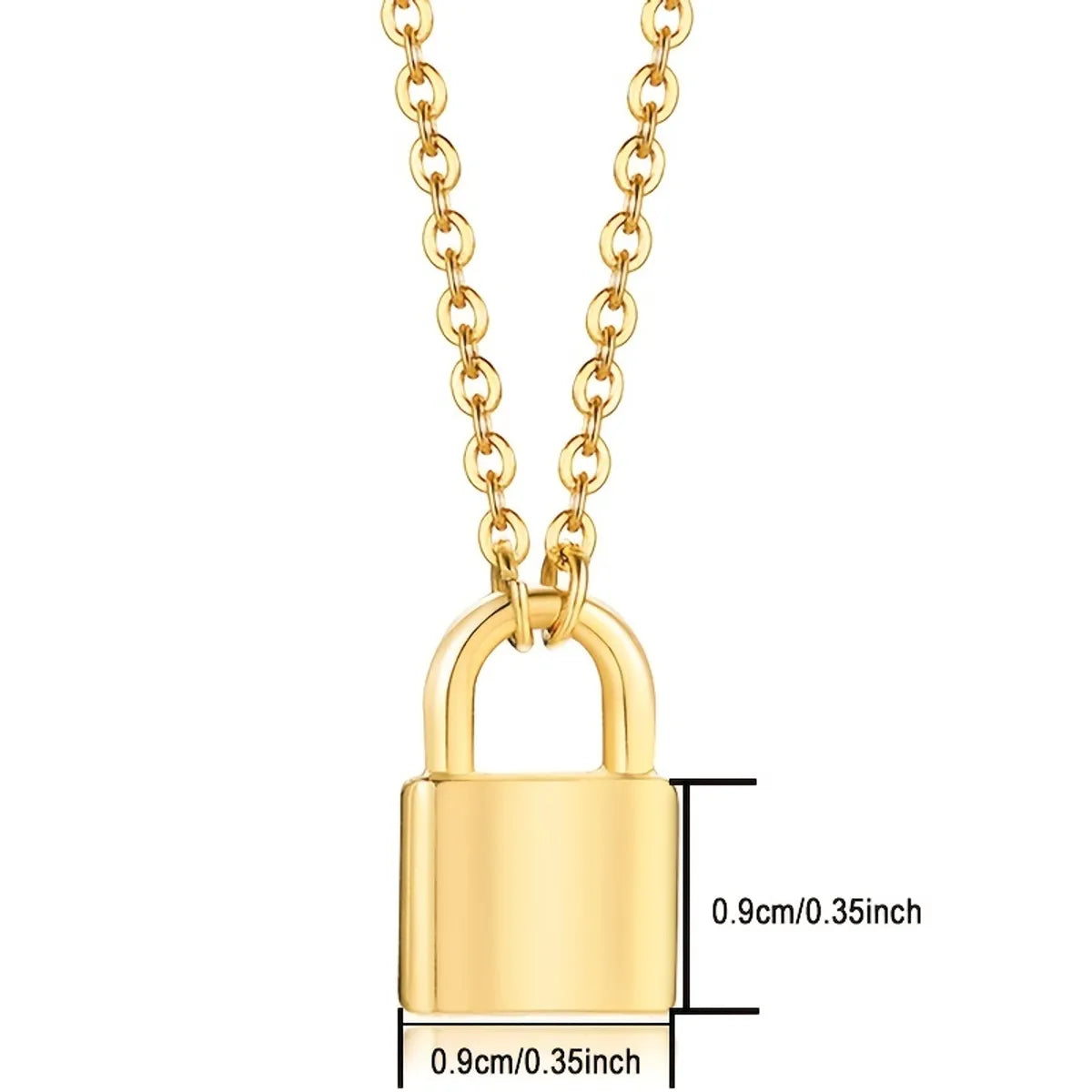 Elegant Solid Color Stainless Steel Plating 18k Gold Plated Pendant Necklace