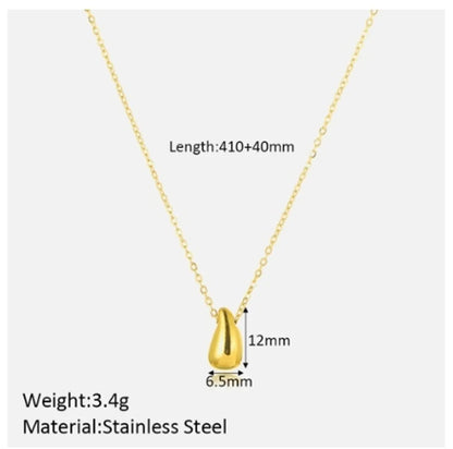 Elegant Solid Color Stainless Steel Plating 18k Gold Plated Pendant Necklace