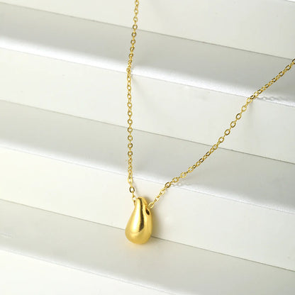 Elegant Solid Color Stainless Steel Plating 18k Gold Plated Pendant Necklace