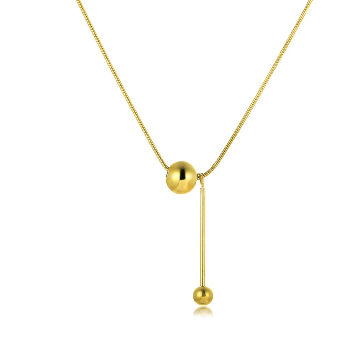 Elegant Solid Color Stainless Steel Plating 18k Gold Plated Pendant Necklace