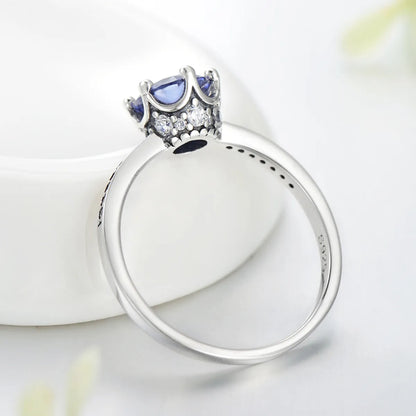 Elegant Solid Color Sterling Silver Plating Inlay Zircon Rings