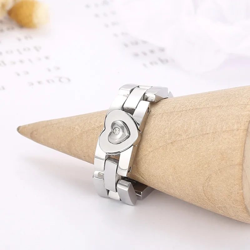 Wholesale Jewelry Elegant Solid Color 304 Stainless Steel Plating Rings