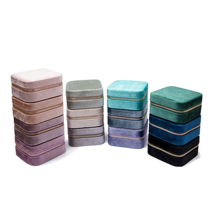 Elegant Solid Color Velvet Jewelry Boxes