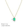 Wholesale Jewelry Elegant Square 304 Stainless Steel Zircon Gold Plated Plating Pendant Necklace