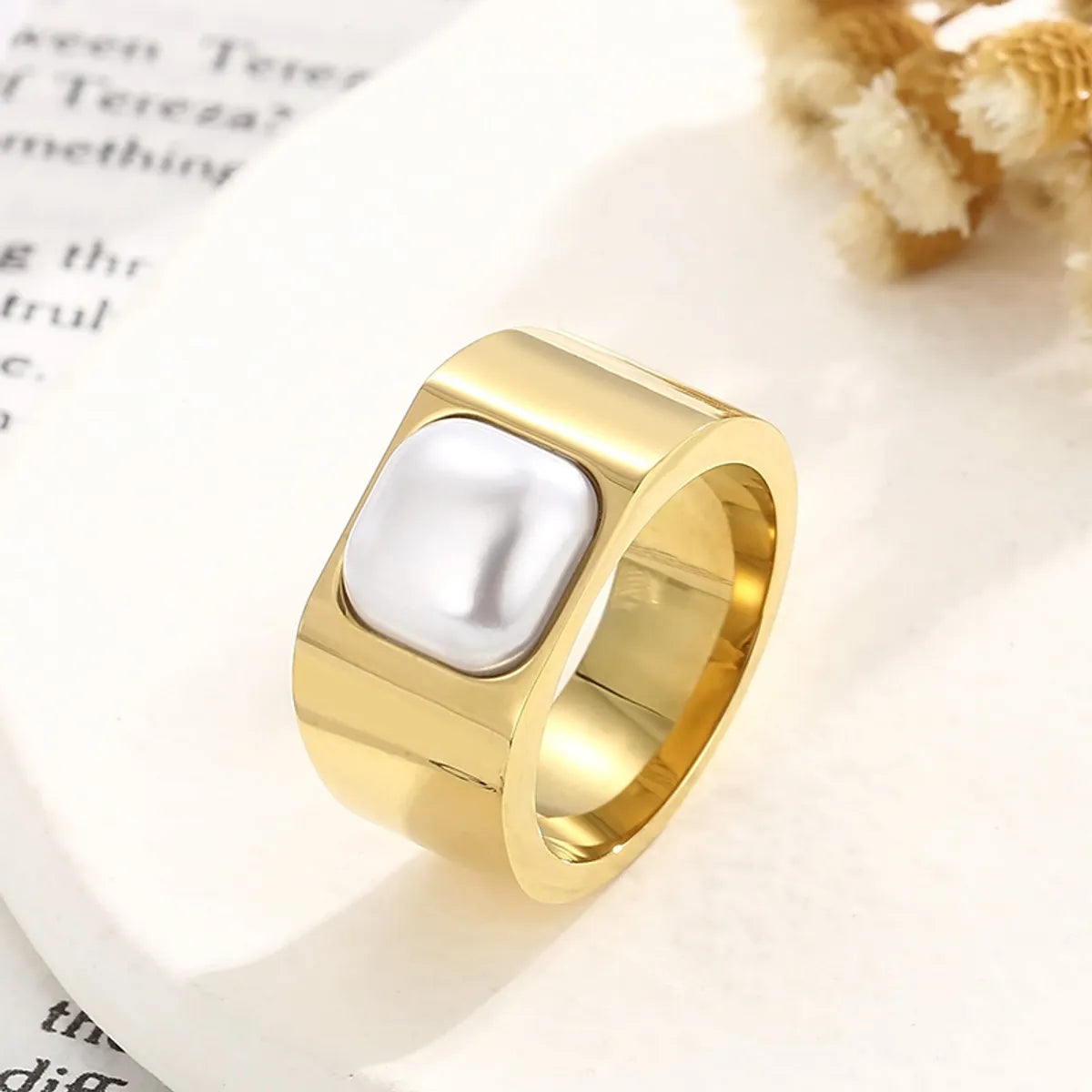 Elegant Square Stainless Steel Polishing Shell Rings 1 Piece