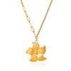 Elegant Stainless Steel Lotus Flower Pendant Necklace With Gold Plated Finish And Corn Chain Design For Women