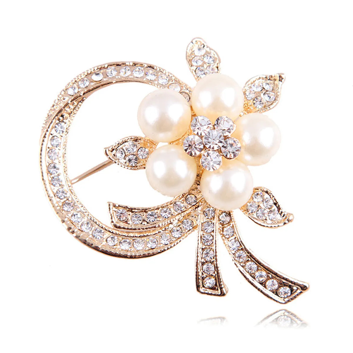 Elegant Star Flower Snowflake Imitation Pearl Alloy Rhinestone Women'S Brooches