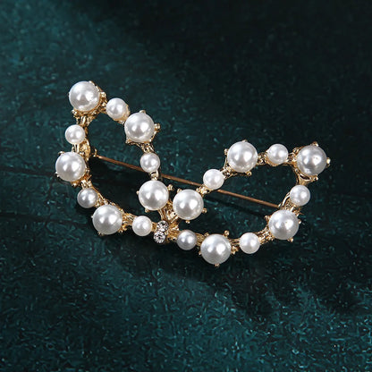 Elegant Star Flower Snowflake Imitation Pearl Alloy Rhinestone Women'S Brooches