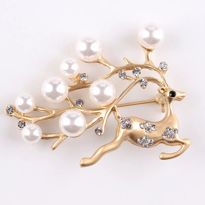 Elegant Star Flower Snowflake Imitation Pearl Alloy Rhinestone Women'S Brooches