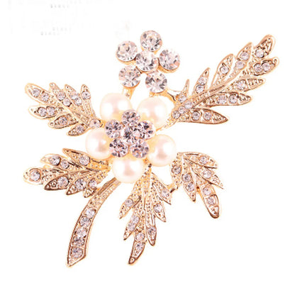 Elegant Star Flower Snowflake Imitation Pearl Alloy Rhinestone Women'S Brooches