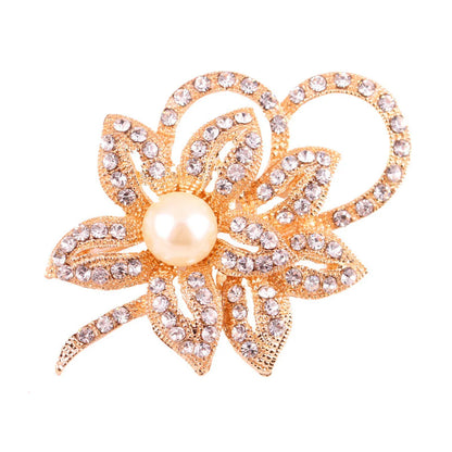 Elegant Star Flower Snowflake Imitation Pearl Alloy Rhinestone Women'S Brooches