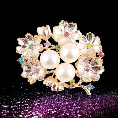 Elegant Star Flower Snowflake Imitation Pearl Alloy Rhinestone Women'S Brooches