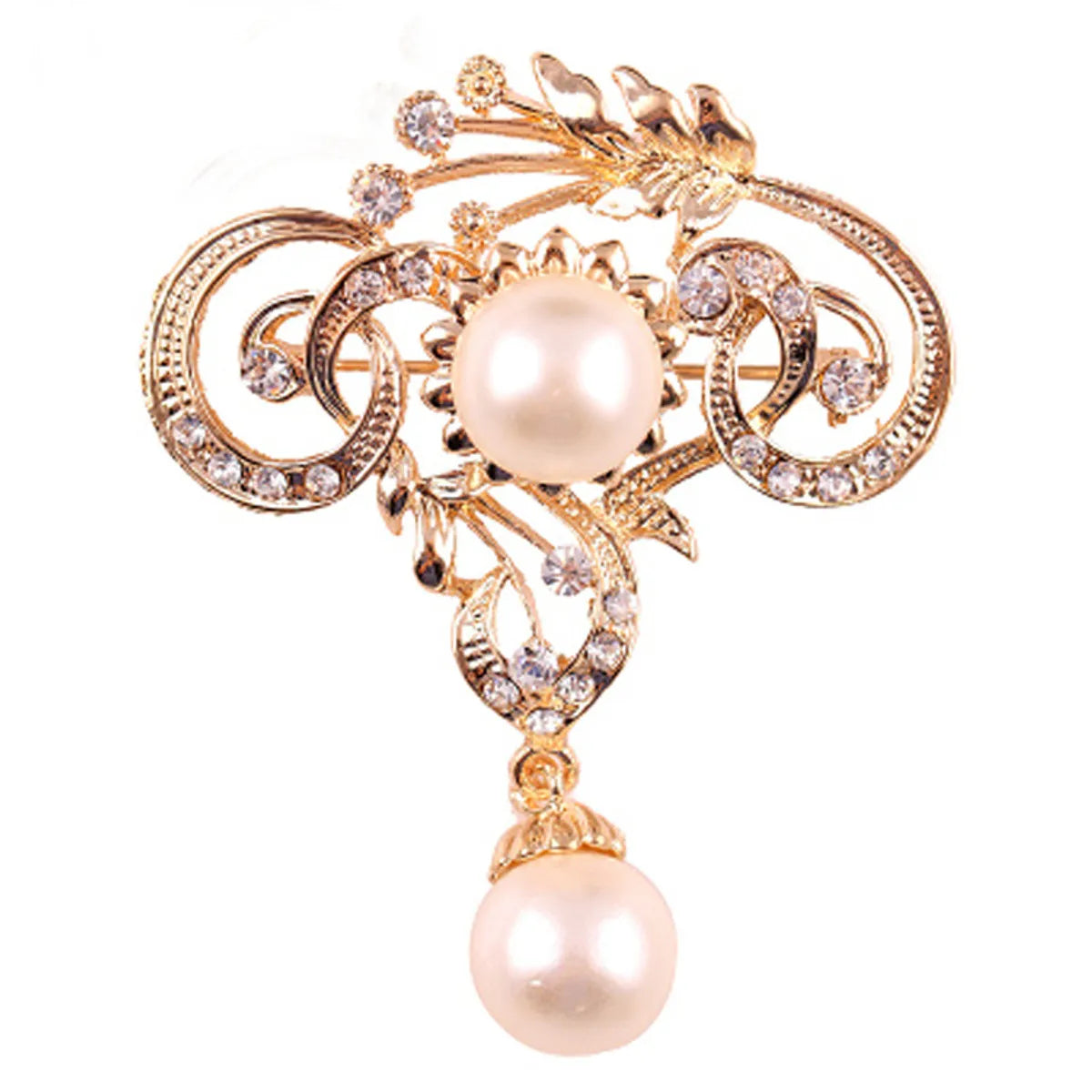 Elegant Star Flower Snowflake Imitation Pearl Alloy Rhinestone Women'S Brooches