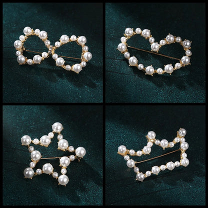 Elegant Star Flower Snowflake Imitation Pearl Alloy Rhinestone Women'S Brooches