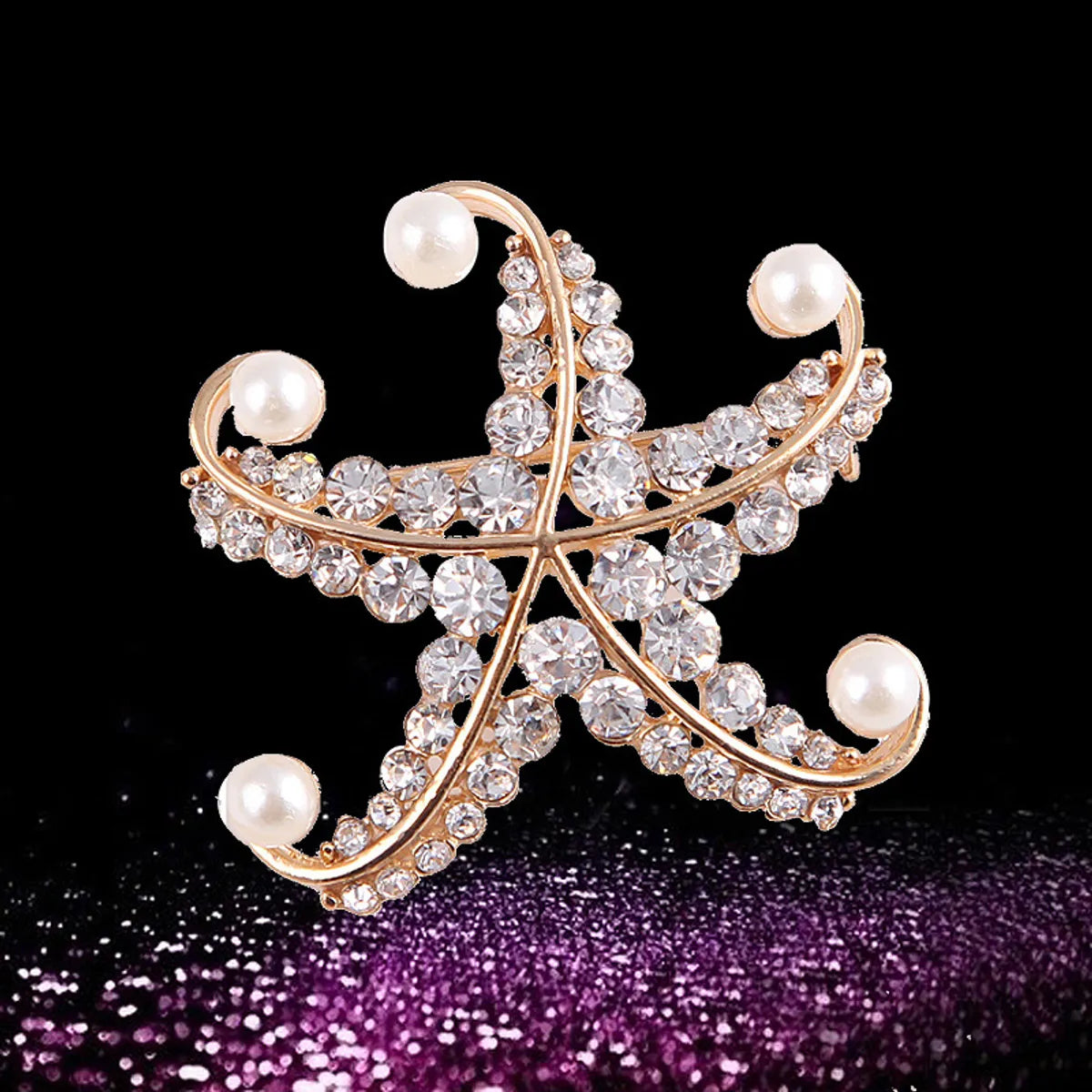 Elegant Star Flower Snowflake Imitation Pearl Alloy Rhinestone Women'S Brooches