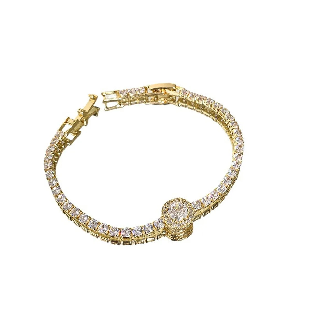 Elegant Star Heart Shape Brass 18k Gold Plated Silver Plated Zircon Bracelets In Bulk