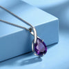 Elegant Sterling Silver Amethyst Drop Pendant With Diamond Detail For Women Minimalist Jewelry