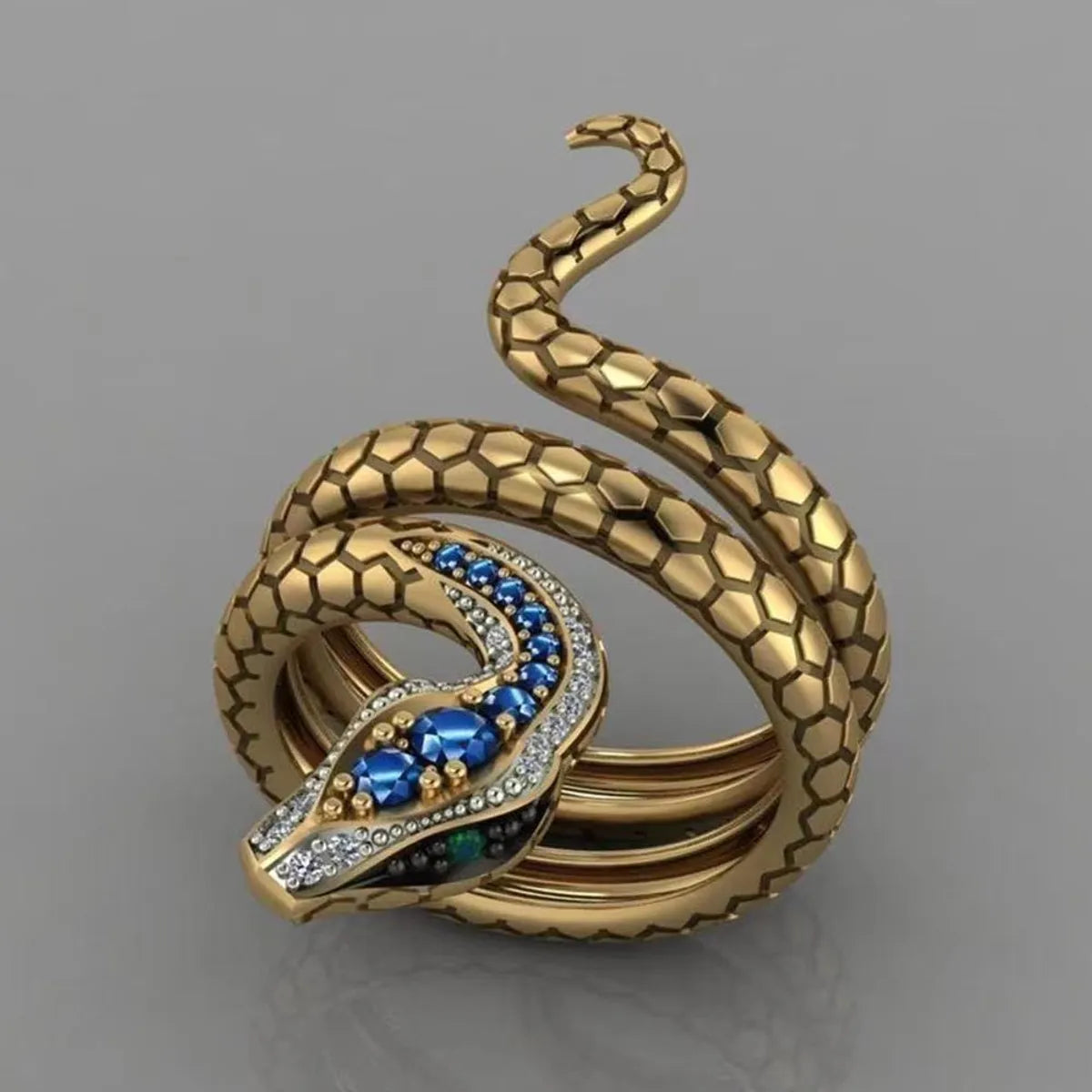 Elegant Streetwear Animal Snake Zircon Metal Wholesale Open Rings