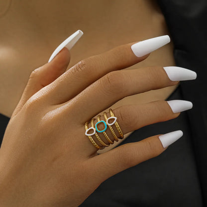 Elegant Streetwear Commute Geometric 304 Stainless Steel 18K Gold Plated Open Rings In Bulk