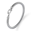 Elegant Curve Stainless Steel Plating Twisted Cable Bracelet