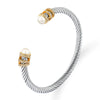 Elegant Curve Stainless Steel Plating Twisted Cable Bracelet