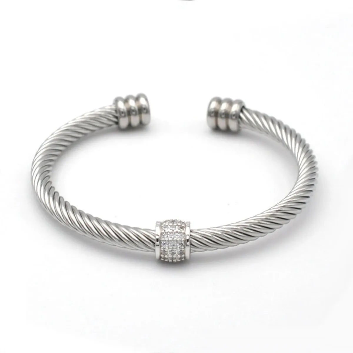 Elegant Curve Stainless Steel Plating Twisted Cable Bracelet