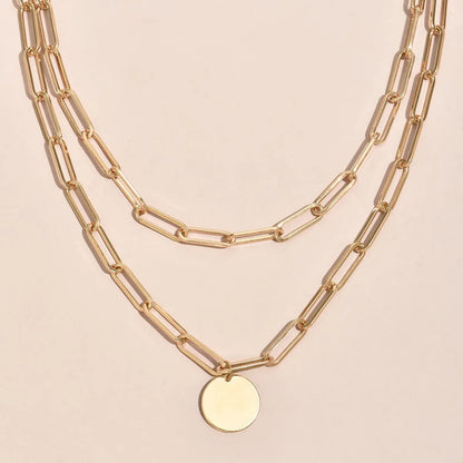 Elegant Streetwear Geometric Alloy Gold Plated Silver Plated Women's Layered Necklaces