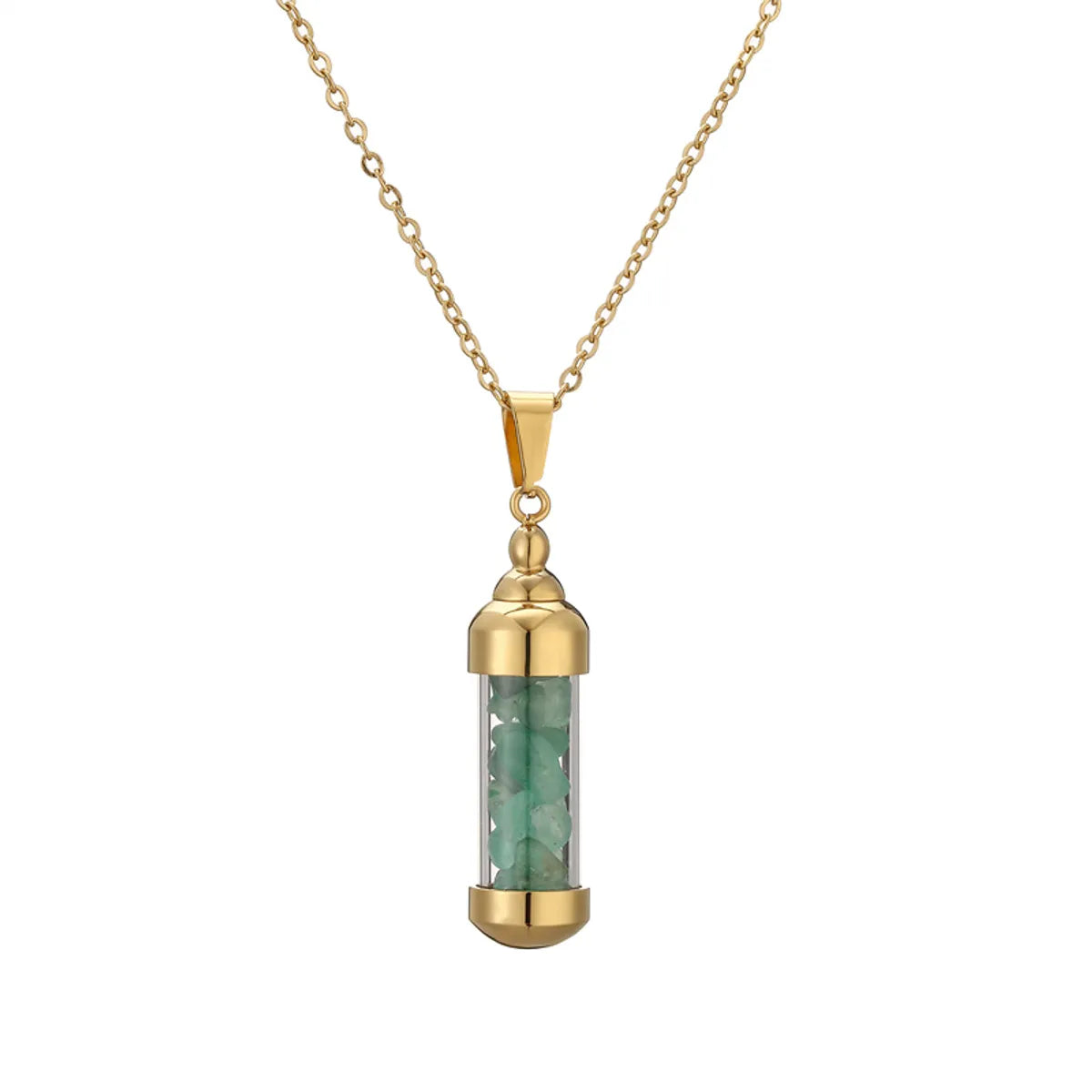 Elegant Streetwear Geometric Stainless Steel Gravel Plating 18k Gold Plated Pendant Necklace