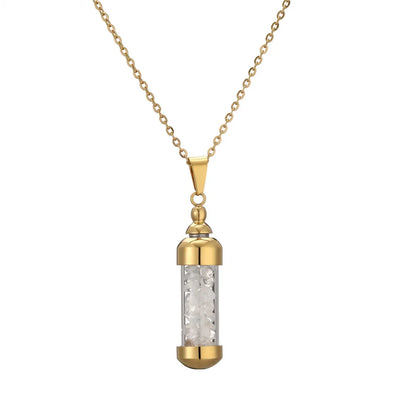 Elegant Streetwear Geometric Stainless Steel Gravel Plating 18k Gold Plated Pendant Necklace