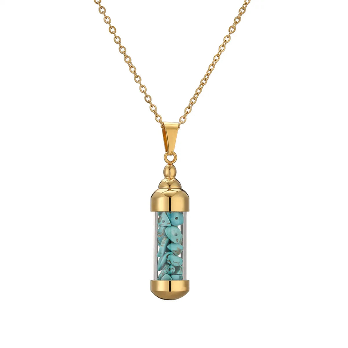 Elegant Streetwear Geometric Stainless Steel Gravel Plating 18k Gold Plated Pendant Necklace