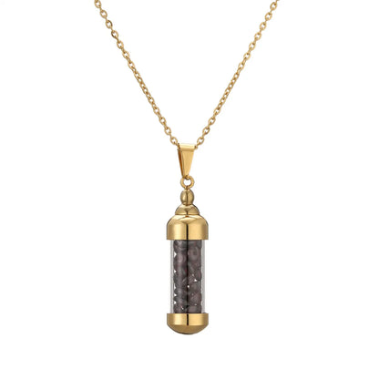 Elegant Streetwear Geometric Stainless Steel Gravel Plating 18k Gold Plated Pendant Necklace