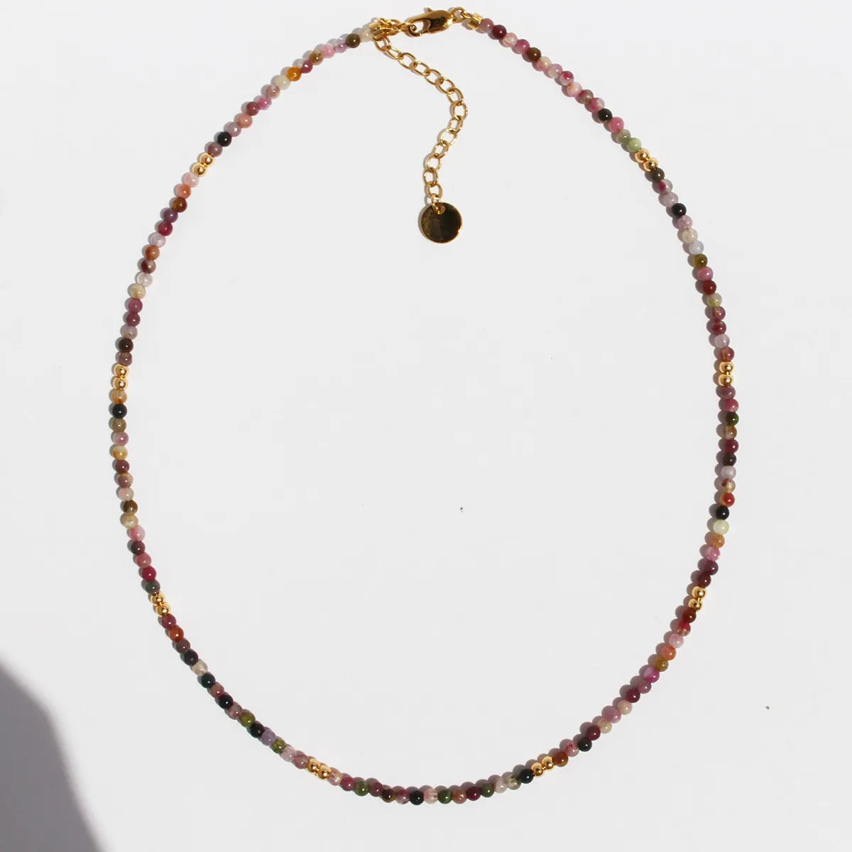 Elegant Streetwear Geometric Tourmaline Brass 24K Gold Plated Tourmaline Copper Necklace In Bulk