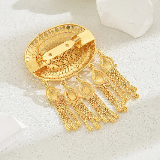 Elegant Streetwear Geometric Water Droplets Copper Hollow Out Women'S Brooches