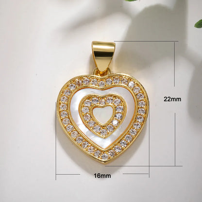 Elegant Streetwear Heart Shape Copper Plating Inlay Zircon Jewelry Accessories