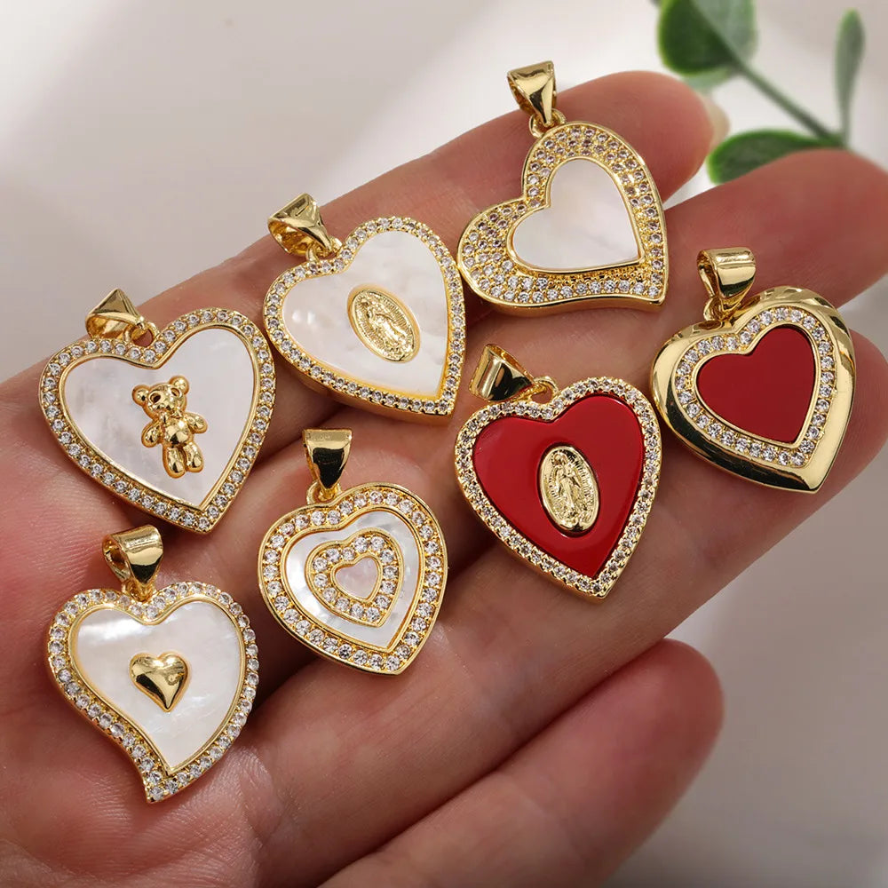 Elegant Streetwear Heart Shape Copper Plating Inlay Zircon Jewelry Accessories