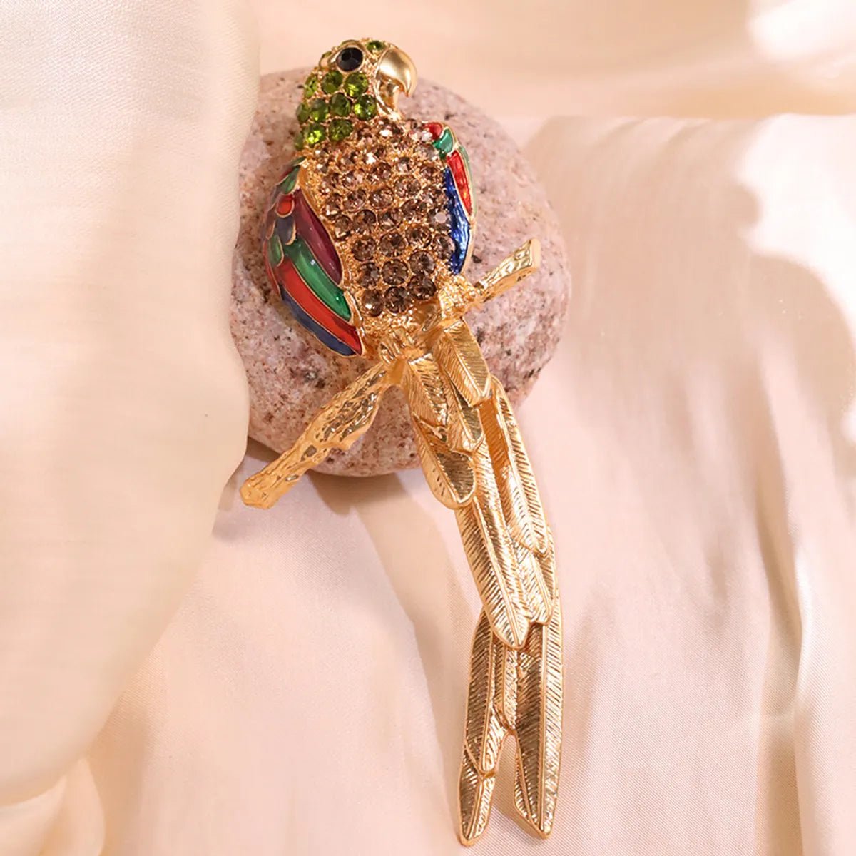 Elegant Streetwear Parrot Alloy Inlay Zircon Women'S Brooches 1 Piece