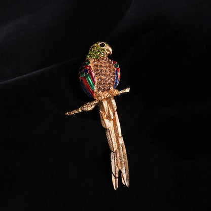 Elegant Streetwear Parrot Alloy Inlay Zircon Women'S Brooches 1 Piece