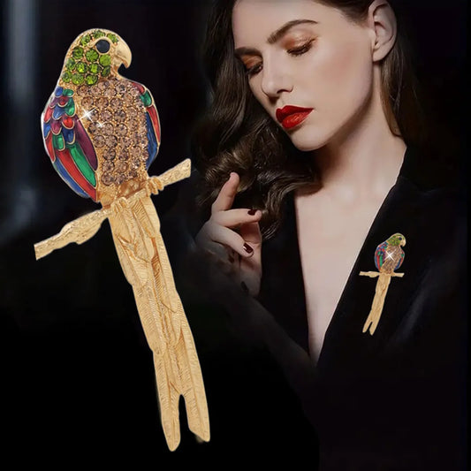 Elegant Streetwear Parrot Alloy Inlay Zircon Women'S Brooches 1 Piece