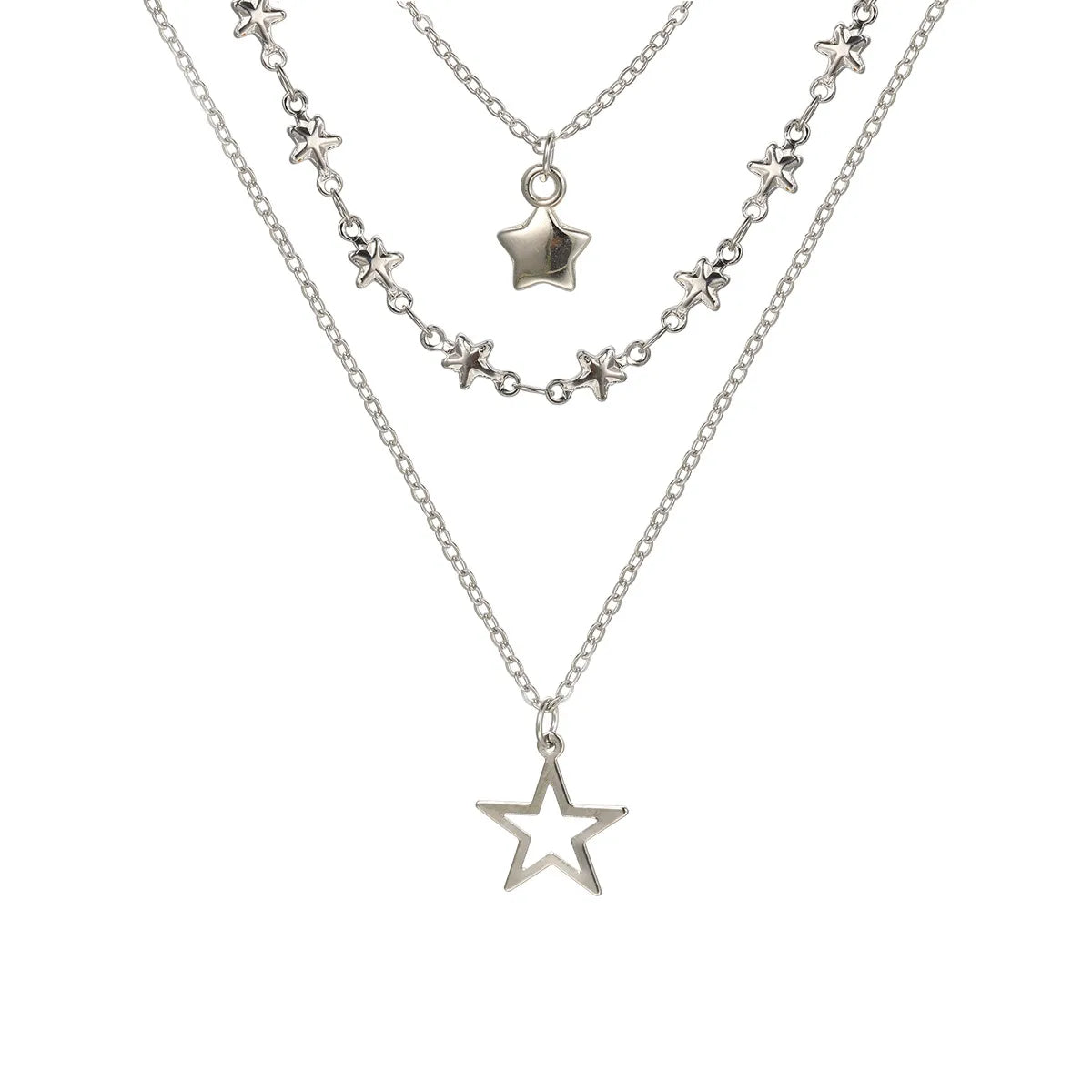 Elegant Streetwear Star Alloy Plating Women'S Layered Necklaces