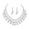 Elegant Streetwear Tassel Flower Alloy Inlay Rhinestones Women'S Earrings Necklace Jewelry Set