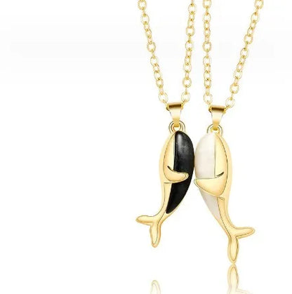 Elegant Streetwear Whale Alloy Plating Valentine'S Day Women'S Pendant Necklace