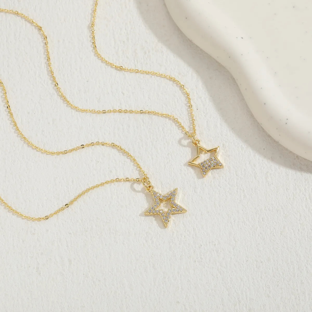 Elegant Sun Star Copper Plating Inlay Zircon 14k Gold Plated Necklace