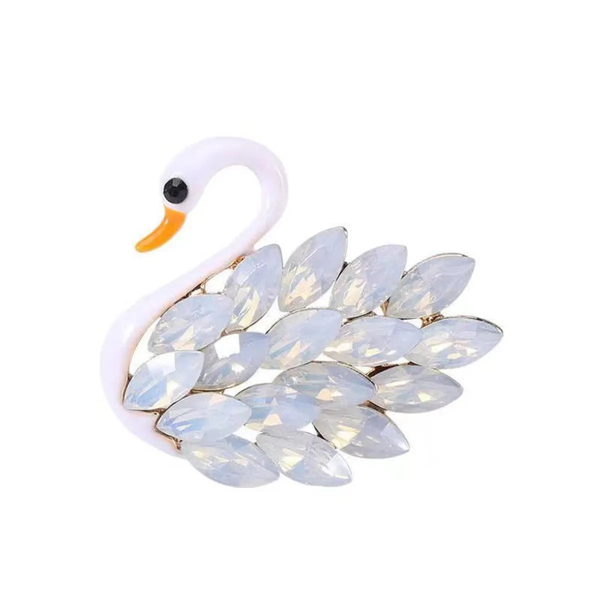 Elegant Swan Alloy Diamond Women'S Brooches