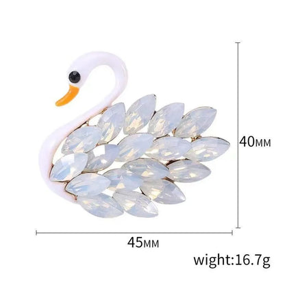 Elegant Swan Alloy Diamond Women'S Brooches