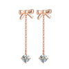 Elegant Sweet Bow Knot Sterling Silver Moissanite Drop Earrings In Bulk