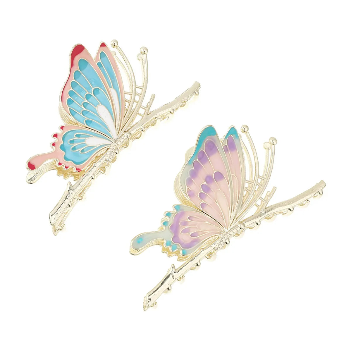 Elegant Sweet Butterfly Metal Plating Hair Claws