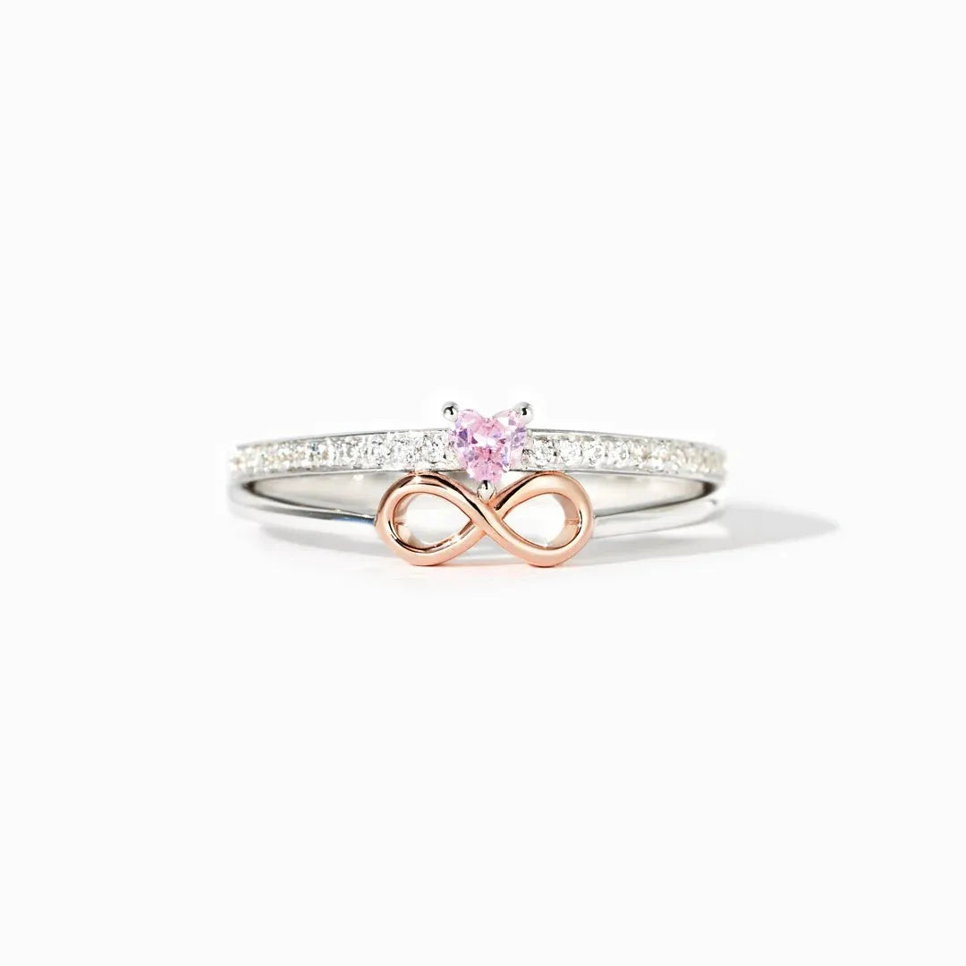 Elegant Sweet Classic Style Infinity Heart Shape Sterling Silver Plating Inlay Zircon Rings