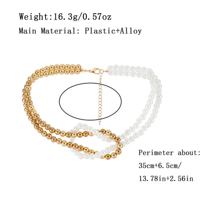 Elegant Sweet Classic Style Round Oval Imitation Pearl Alloy Plastic Wholesale Choker