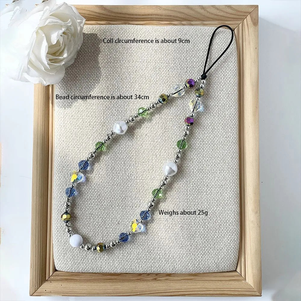 Elegant Sweet Color Block Arylic Artificial Crystal Beaded Handmade Keychain